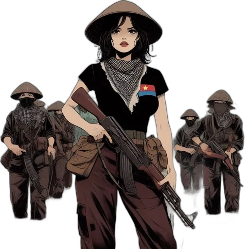weapon, staff, jacket, concept art transparent PNG cut-out