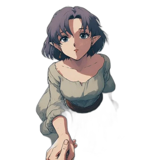 dress, flower, weapon, staff transparent PNG cut-out