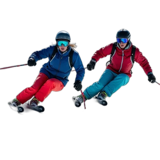 three, different, ski, races transparent PNG cut-out