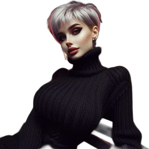 jacket, hair, dress, face transparent PNG cut-out
