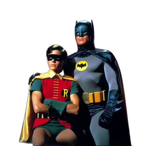 comic book art, concept art, batman, robin transparent PNG cut-out