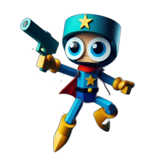 robot, staff, weapon, 3d render transparent PNG cut-out