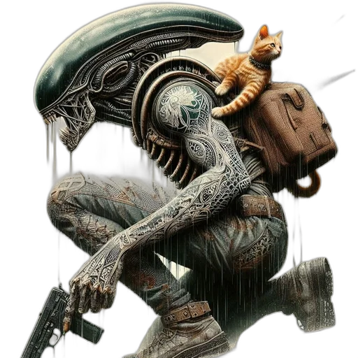 robot, creature, animal, staff transparent PNG cut-out