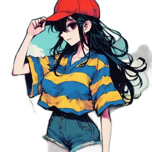 hat, dress, jacket, hair transparent PNG cut-out