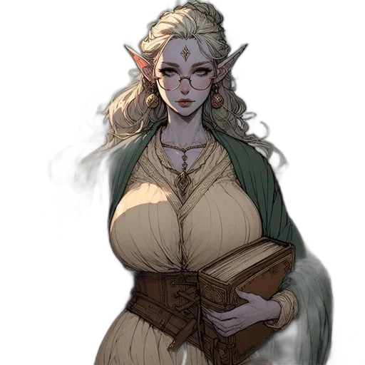 dress, staff, fantasy art, concept art transparent PNG cut-out