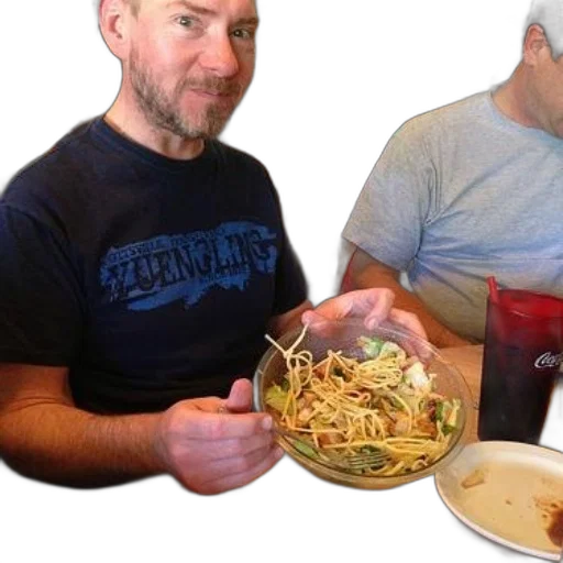 food, man, blue, shirt transparent PNG cut-out
