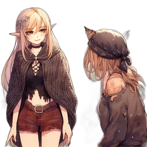 creature, mask, staff, jacket transparent PNG cut-out
