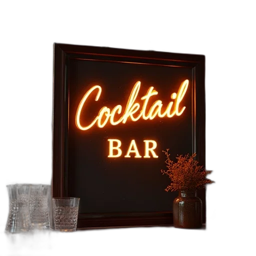 food, 3d render, neon lights, personalized transparent PNG cut-out