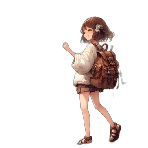 jacket, staff, dress, creature transparent PNG cut-out