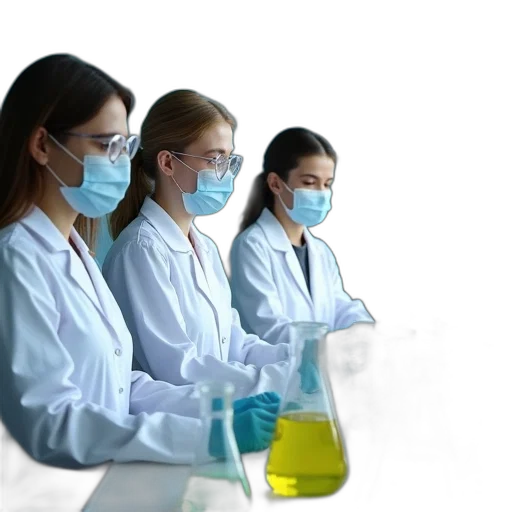 three, individuals, white, lab transparent PNG cut-out