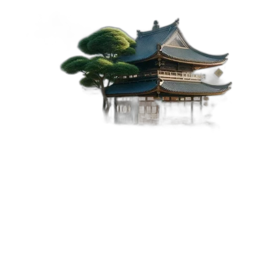 dragon, building, staff, tree transparent PNG cut-out