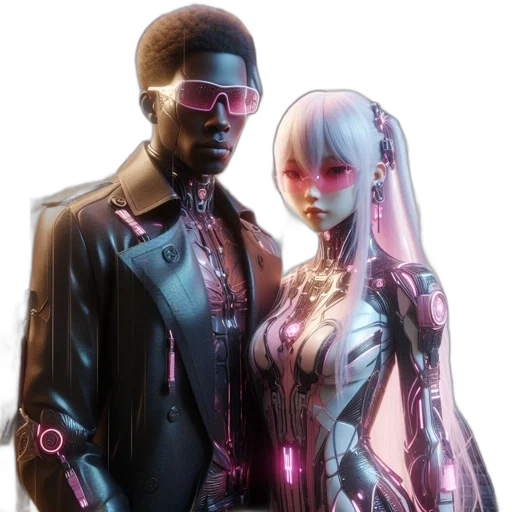 robot, cyberpunk, concept art, comic book art transparent PNG cut-out