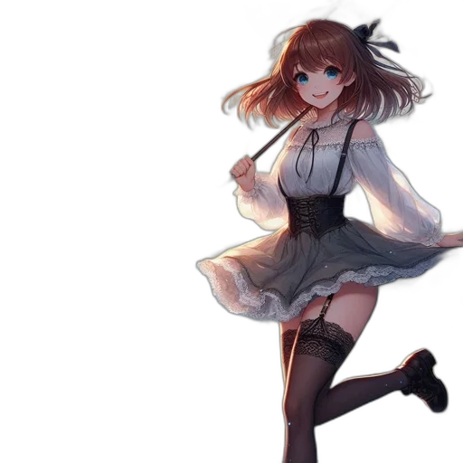 dress, staff, robot, flower transparent PNG cut-out
