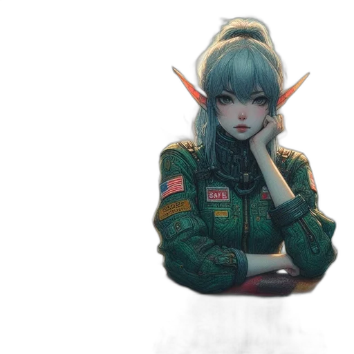 jacket, weapon, robot, face transparent PNG cut-out