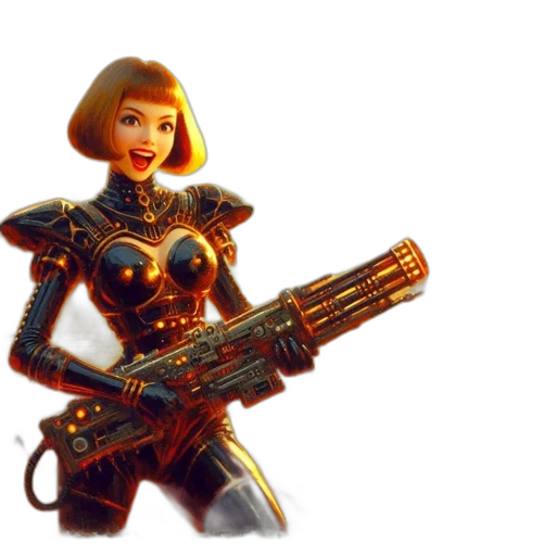 weapon, robot, staff, concept art transparent PNG cut-out