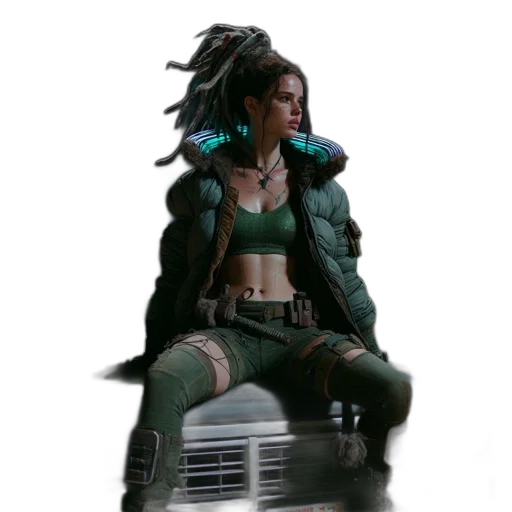 jacket, robot, cyberpunk, concept art transparent PNG cut-out