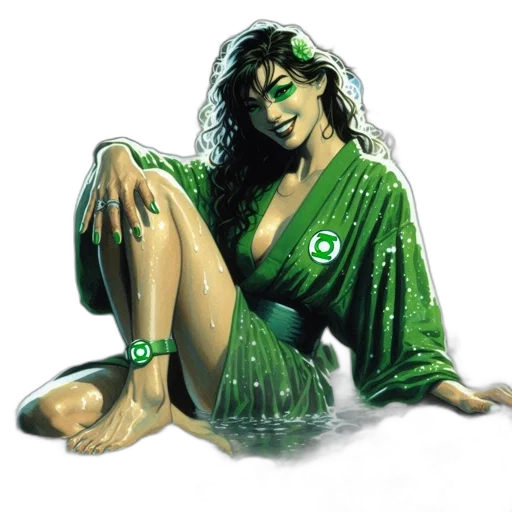 dress, jewelry, comic book art, fantasy art transparent PNG cut-out