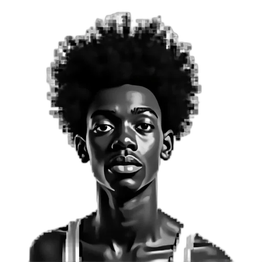 face, hair, staff, crown transparent PNG cut-out