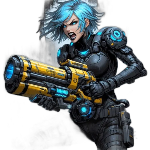 weapon, robot, staff, concept art transparent PNG cut-out