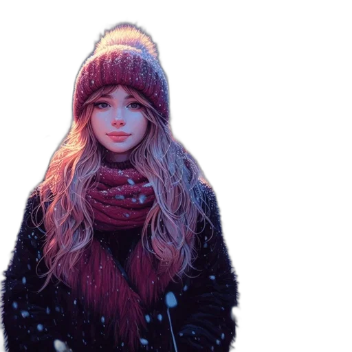 hat, jacket, face, hair transparent PNG cut-out