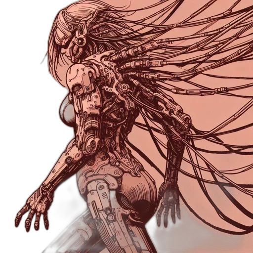 dress, hair, robot, creature transparent PNG cut-out