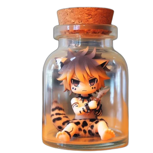bottle, animal, concept art, 3d render transparent PNG cut-out