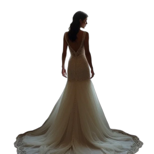 dress, jewelry, crown, photorealistic transparent PNG cut-out