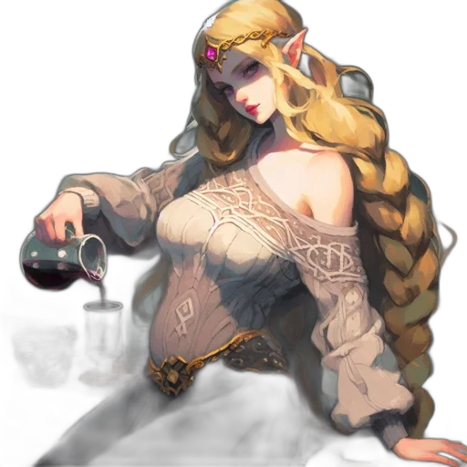 dress, staff, weapon, crown transparent PNG cut-out