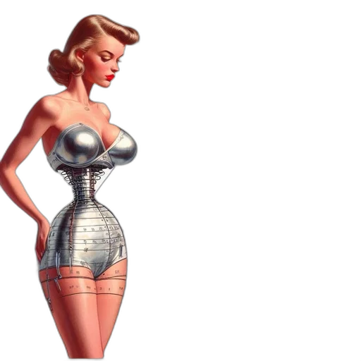 dress, robot, jewelry, 3d render transparent PNG cut-out