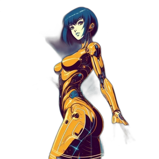 robot, dress, concept art, cyberpunk transparent PNG cut-out