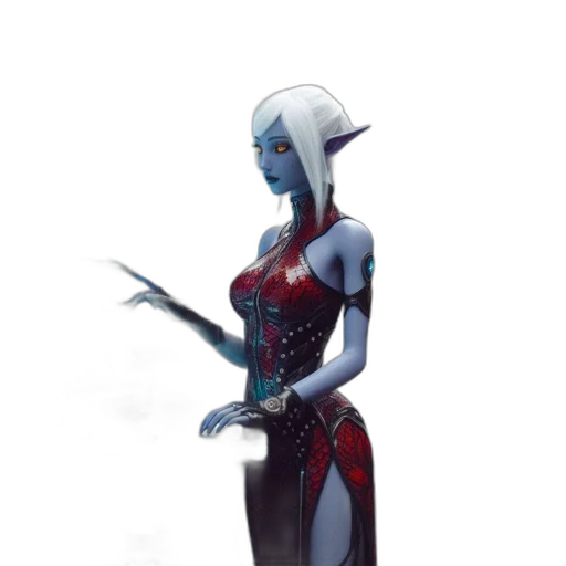 dress, robot, staff, creature transparent PNG cut-out