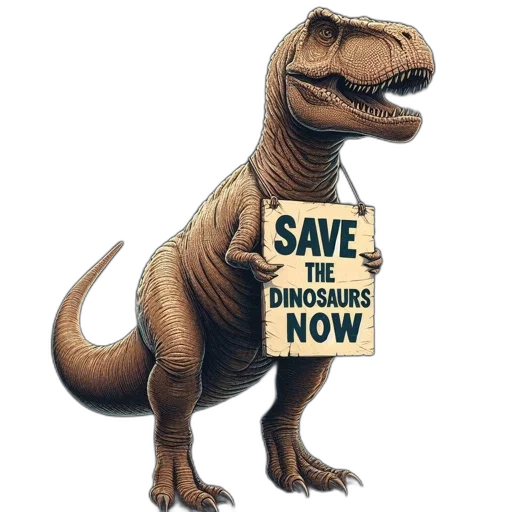 illustrated, t-rex, stands, upright transparent PNG cut-out