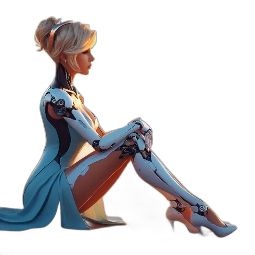robot, dress, concept art, fantasy art transparent PNG cut-out