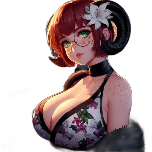 dress, flower, robot, staff transparent PNG cut-out