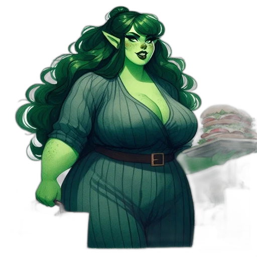 dress, staff, concept art, fantasy art transparent PNG cut-out