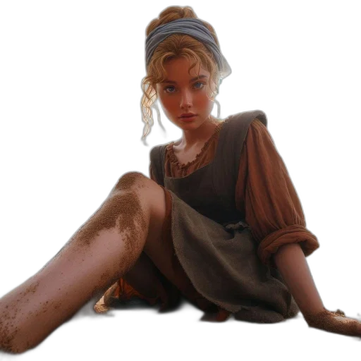 dress, shoes, photorealistic, oil painting transparent PNG cut-out
