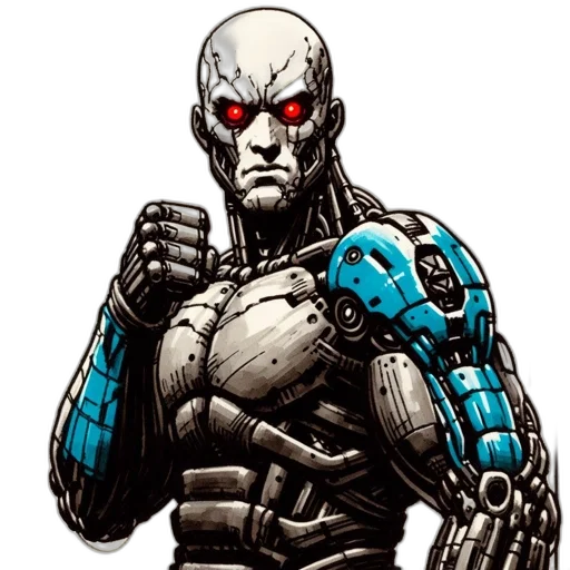 robot, comic book art, concept art, pixel art transparent PNG cut-out