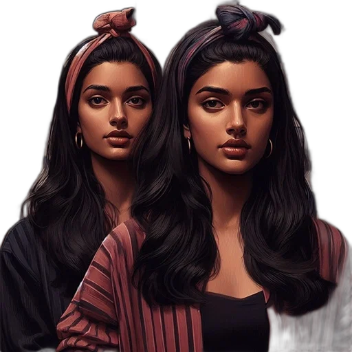 hair, concept art, photorealistic, fantasy art transparent PNG cut-out
