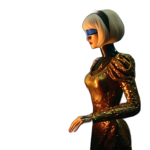 robot, dress, jewelry, 3d render transparent PNG cut-out