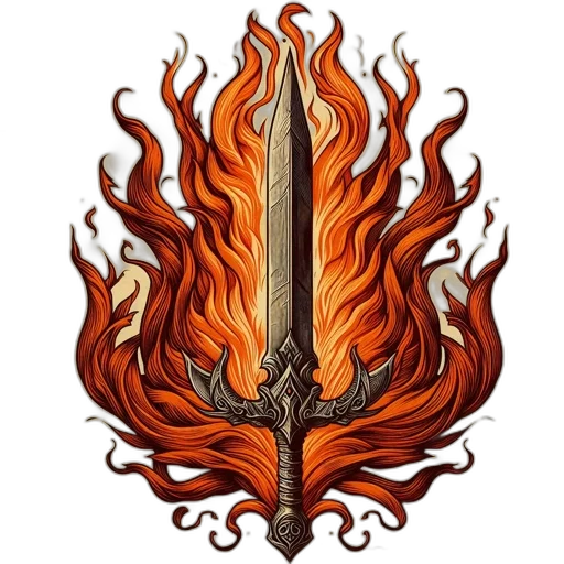 sword, dragon, staff, weapon transparent PNG cut-out