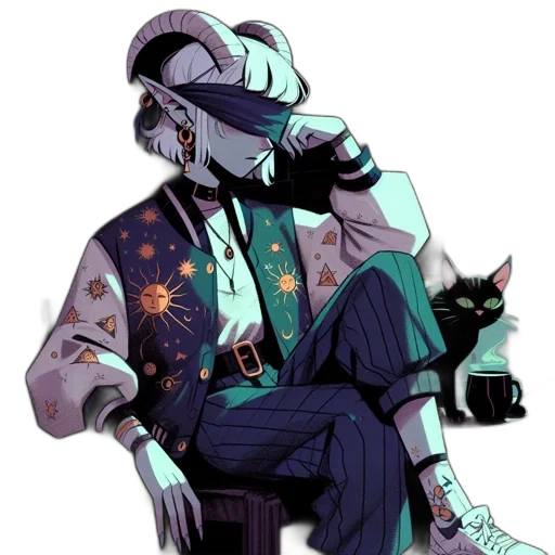 jacket, staff, robot, hat transparent PNG cut-out