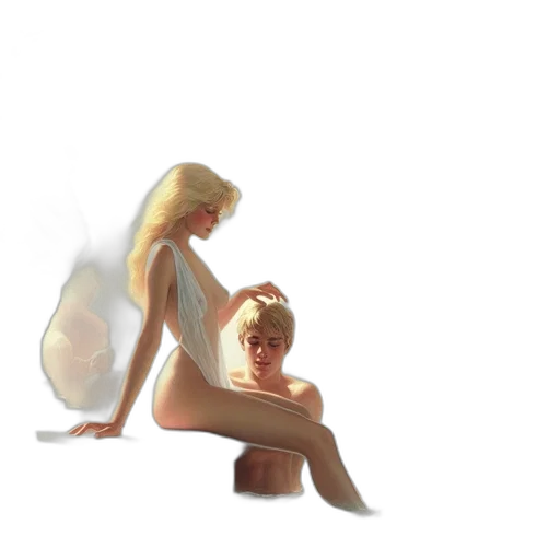 hair, concept art, 3d render, fantasy art transparent PNG cut-out