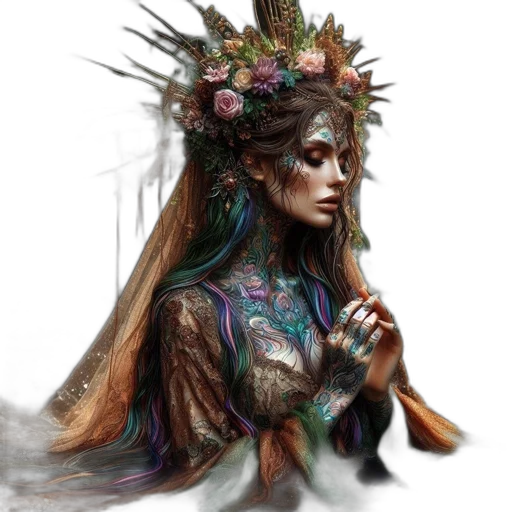 crown, jewelry, dress, fantasy art transparent PNG cut-out