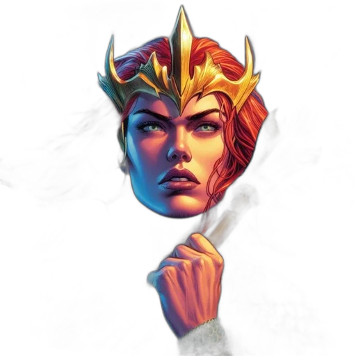 crown, mask, face, staff transparent PNG cut-out