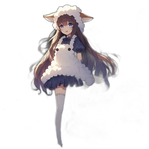 dress, creature, staff, hat transparent PNG cut-out