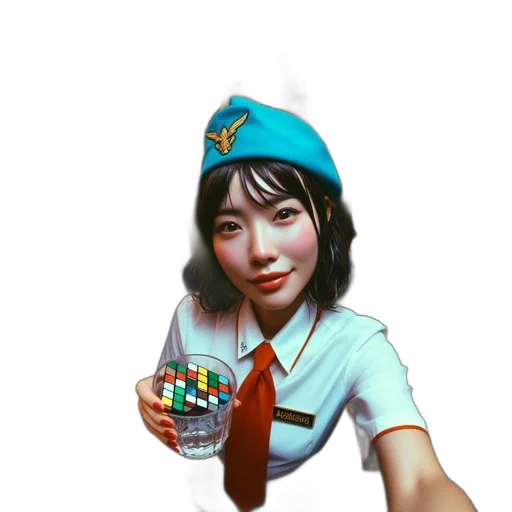 robot, staff, hat, face transparent PNG cut-out