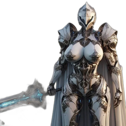 weapon, sword, robot, staff transparent PNG cut-out