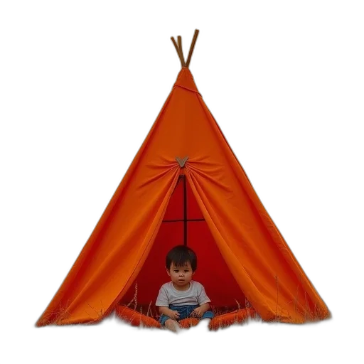 umbrella, 3d render, child, sits transparent PNG cut-out