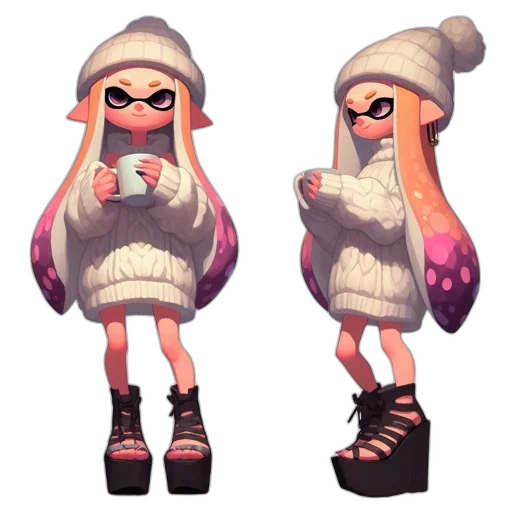 dress, jacket, hat, concept art transparent PNG cut-out
