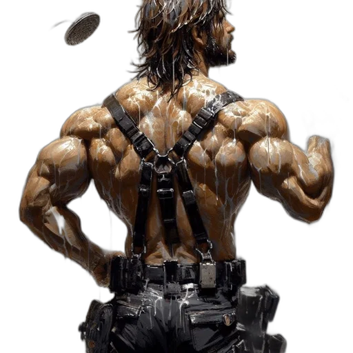 weapon, robot, hair, concept art transparent PNG cut-out